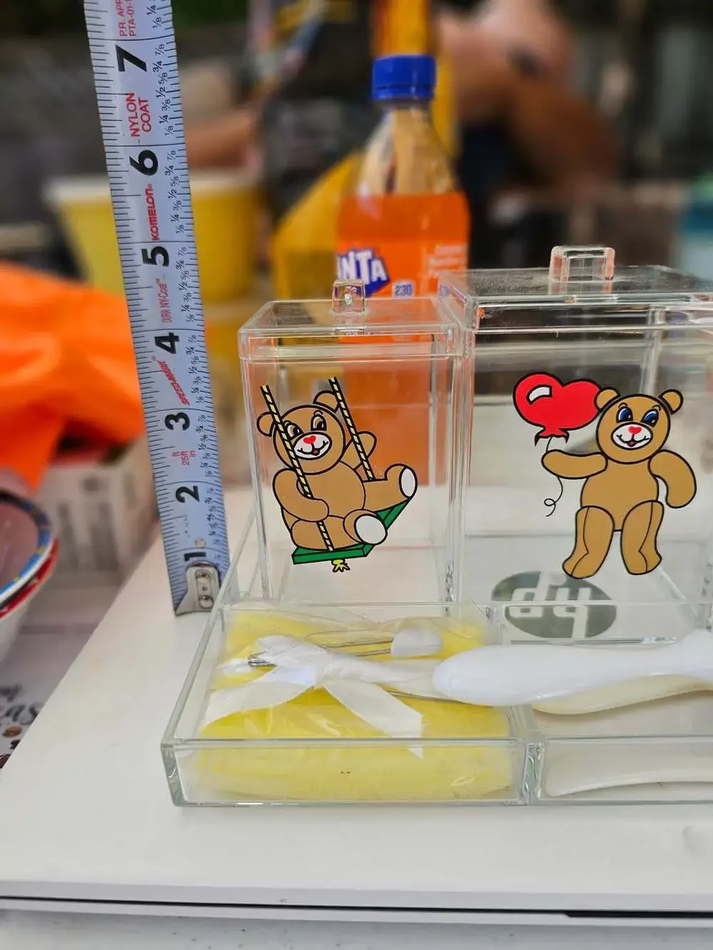 Vintage Bear Acrylic Deluxe Nursery Jar Set Tray
